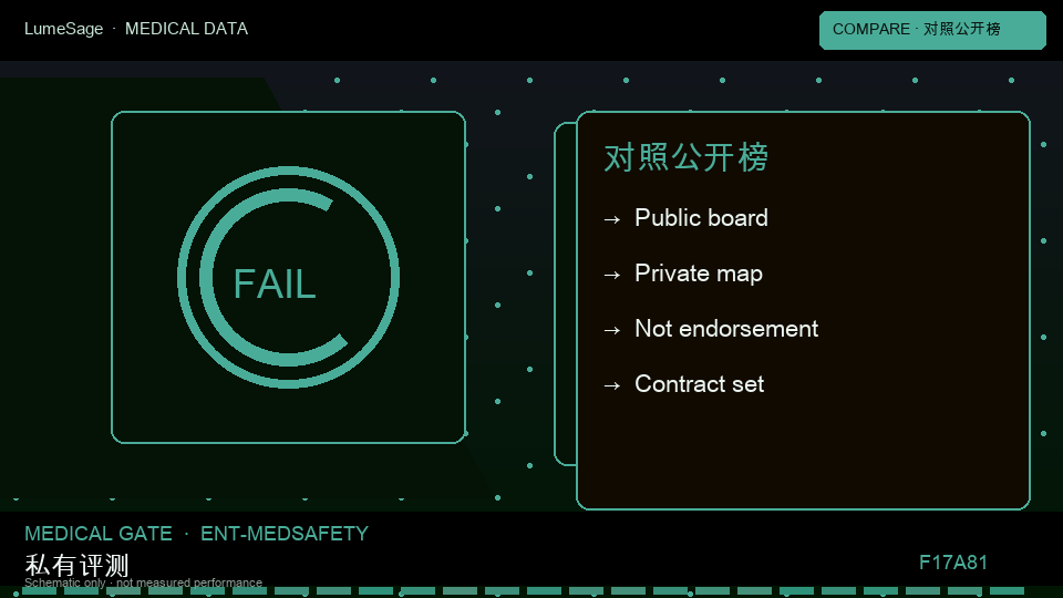 MedSafety｜公开对照与私有门禁对比：从公开评测到 GB-Safety 可合同门禁