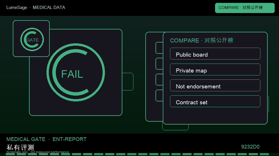 影像-报告一致性｜公开对照与私有门禁对比：从公开评测到 GB-Vision 可合同门禁