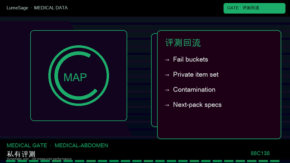 腹部影像：Medical Gate 用失败类型写下一包规格，公开榜分数不是合同门禁