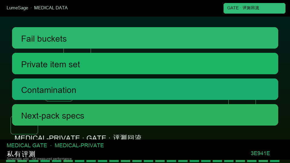Medical Gate私有评测：题集、细则、防污染与失败回流