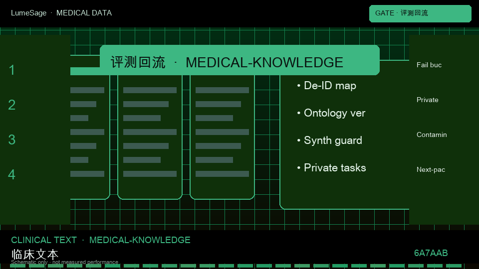 医学文献/教科书知识库：Medical Gate 用失败类型写下一包规格，公开榜分数不是合同门禁