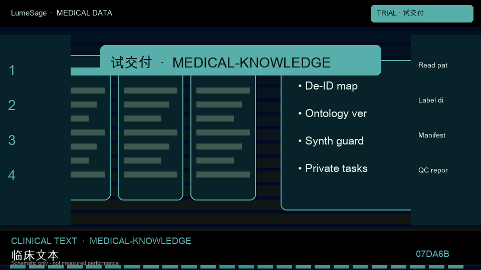 医学文献/教科书知识库：试交付核对能否打开、字典版本、清单和质检报告