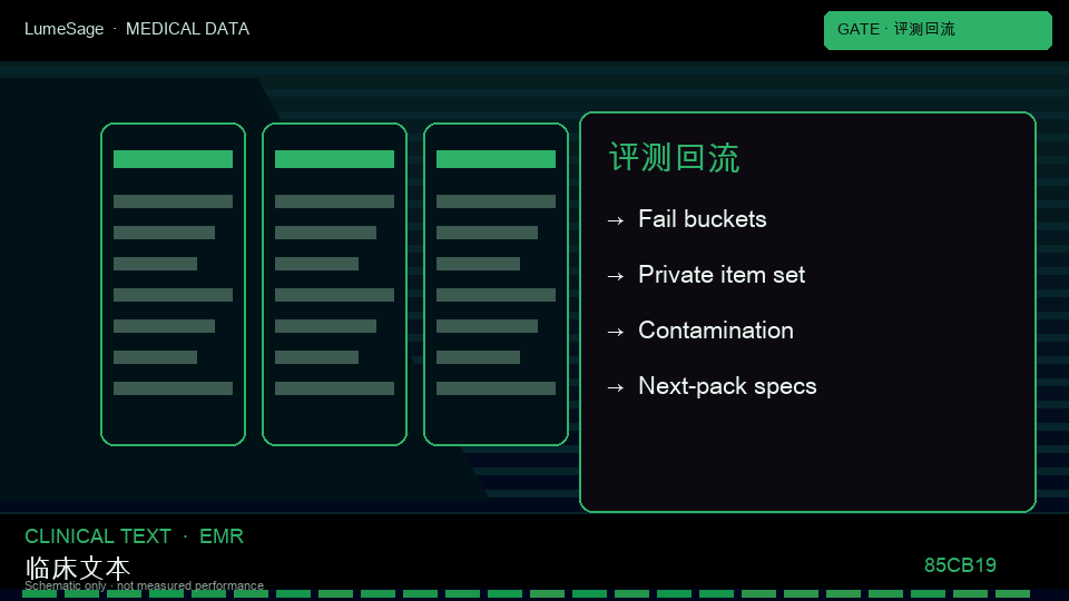 患者全周期病历高质量数据规格包：Medical Gate 用失败类型写下一包规格，公开榜分数不是合同门禁
