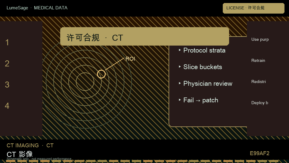 CT · 鼻骨专科规格包：许可分开写训练、评测与演示，并写明能否再训练、再分发和部署位置