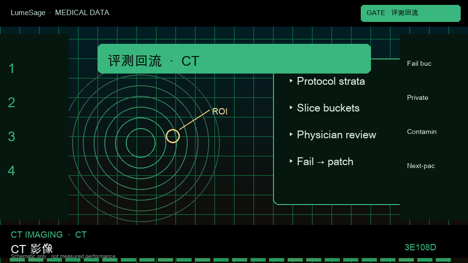 CT · 颈部专科规格包：Medical Gate 用失败类型写下一包规格，公开榜分数不是合同门禁
