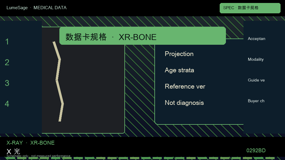 X光 · 骨龄片专科规格包：数据卡先冻结任务定义、阳性标准、计数单位，以及指南或字典版本